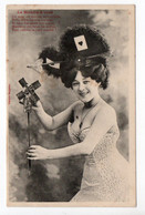 BERGERET -  LE MOULIN A VENT - FEMME - CHAPEAU - WOMAN - WINDMILL - HAT - USED  1907 -  FRANCE - Bergeret