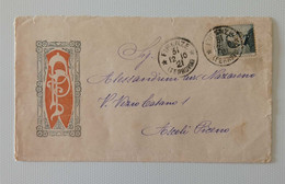 Busta Di Lettera Da Firenze Per Ascoli Piceno 31/12/1910 Affrancata Con 15 Cent. Perfin - Perforiert/Gezähnt