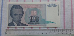 Nikola Tesla 1994 Yugoslavia SERBIA 100 Dinar Banknote BILL - Autres - Europe