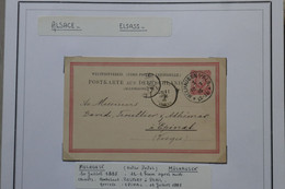 AC10   ELSASS ALSACE BELLE CARTE  1885  MUHLOUSE  A EPINAL FRANCE + + AFFRANCH. INTERESSANT - Other & Unclassified