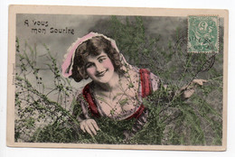 BERGERET -  A VOUS MON SOURIRE - FEMME - WOMAN - USED  1907 -  FRANCE - Bergeret