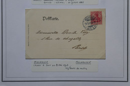 AC10   ELSASS ALSACE BELLE CARTE  1905  MUHLOUSE  POUR PARIS  FRANCE + + AFFRANCH. PLAISANT - Andere & Zonder Classificatie