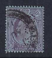 Straits Settlements: 1904/10   Edward    SG131    8c   Purple/blue   Used Perfin - Straits Settlements
