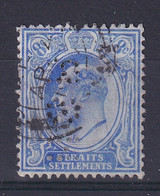 Straits Settlements: 1906/12   Edward    SG158    8c   Blue    Used Perfin - Straits Settlements