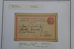 AC10   ELSASS ALSACE BELLE CARTE 1885  STRASBOURG POUR PARIS + + AFFRANCH. PLAISANT - Other & Unclassified