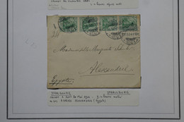 AC10   ELSASS ALSACE BELLE LETTRE 1904 STRASBOURG POUR  ALEXANDRIE EGYPTE  +BANDE VERT. DE 4 TP  + AFFRANCH. PLAISANT - Andere & Zonder Classificatie