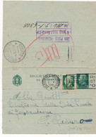 1937 BIGLIETTO POSTALE DA MILANO X CARCERE FOSSOMBRONE - Marcophilia