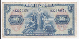 Bank Deutscher Länder 10 Mark 1949 N223798M Billet Ayant Circulé - 10 Deutsche Mark