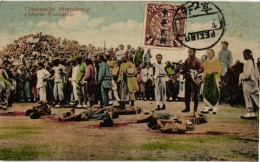 1 China Postcard With  Stamp - Pekin Pékin Peking Revolution 1912  Chinese Excecution Hinruchtung Onthoofding Revolutie - China