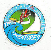 Autocollant , SCOUTS DE FRANCE , JAMBOREE 191 , Terres D'aventures - Autocollants