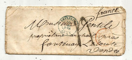 Lettre, BRUXELLES ,1853 , 2 Scans , PARIS , FONTENAY LE COMTE 79 - Other & Unclassified