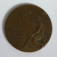 Médaille Bronze. Studium Generale Lovaniense 1425-1426 Et 1926-1927. A Condita Universitate Anno 5000. F. Vermeylen - Professionals / Firms