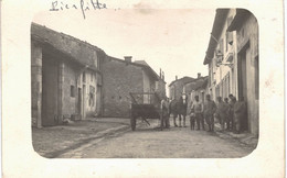 Carte PHOTO  Ancienne  De  PIERREFITTE - Rue Du Four & Rue Des écoles, Café Epicerie GAUDART à Droite - Pierrefitte Sur Aire