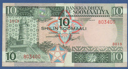 SOMALIA - P.32c – 10 SHILIN 1987  UNC  Block D019 803400 - Somalie