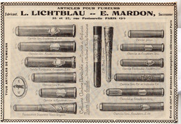 RARE PUB SUR PAPIER - 1927 -- ARTICLES POUR FUMEURS - L. LICHTBLAU --- E. MARDON - PARIS - Sonstige & Ohne Zuordnung