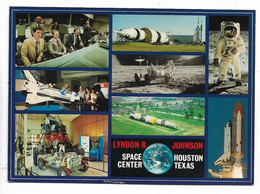 Postcard, AMERICA, LYNDON B JOHNSON, SPACE CENTER HOUSTON TEXAS. Rocket, Astronaut. - Astronomie