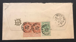 OBP 57 (2x) + 56 Op Briefomslag EC BRUXELLES 5 - WENEN /// Gefrankeerd Op Achterzijde - 1893-1800 Fijne Baard