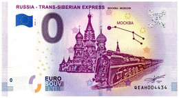 Billet Touristique - 0 Euro - Russie - Trans-Siberian Express - Moscou  (2019-1) - Essais Privés / Non-officiels