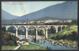 BELLUNO Viadotto Ferrovia Del Cadore - 1912 Viaggiata Negativo Colorato A Mano - Belluno