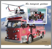 CENTRALAFRICA 2021 MNH Helicopter Hubschrauber Special Treansport S/S - OFFICIAL ISSUE - DHQ2141 - Hélicoptères