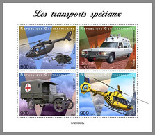 CENTRALAFRICA 2021 MNH Helicopter Hubschrauber Special Treansport M/S - IMPERFORATED - DHQ2141 - Hélicoptères