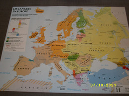 Carte Topographique / Topographic Map - Les Langues En Europe - Claude Hagège - Topographical Maps