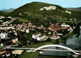 Baume Les Dames * Vue Aérienne , Le Pont Sur Le Doubs Et Vue Sur COUR - Baume Les Dames