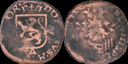 Pays-Bas Espagnols - 1573-1580 (non Daté) - 1 Duit - Filips II - PHS D G HISP Z REX COES HOL - Rare - L241 - Pays Bas Espagnols