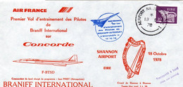 Concorde 10.1978 - Shannon Irlande Eire - 1er Vol D'entrainement Des Pilotes De Braniff - Air France - Briefe U. Dokumente