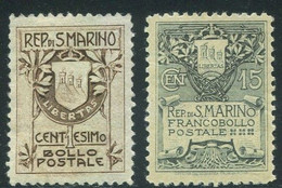 SAN MARINO 1907 STEMMA SERIE CPL. 2 VALORI ** MNH CENTRATO - Nuevos