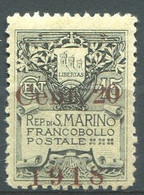 SAN MARINO 1918 20  C. SU 15 C.* MNH - Ungebraucht