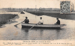 Veretz       37            Crue Du Cher. Route Du Bourg A La Gare . Barque     (voir Scan) - Sonstige & Ohne Zuordnung