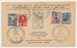 Card / Postmark Greece - Olympic Games Berlin 1936 - Ete 1936: Berlin
