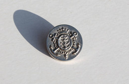 RARE BOUTON PLAT UNIFORME - MILITAIRE MARINE ARMEE NAVAL - COURONNE + ANCRE - D:22mm            (2202.67) - Buttons