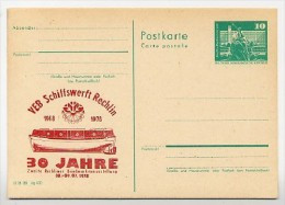 DDR P79-16c-78 C66c Postkarte PRIVATER ZUDRUCK Braunrot Schiffswerft Rechlin 1978 - Cartes Postales Privées - Neuves