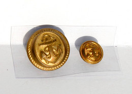 LOT 2 BOUTON UNIFORME ANCIEN - MILITAIRE MARINE ARMEE NAVAL ANCRE OVALE  12,21mm             (2202.79) - Buttons