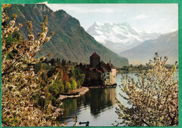 Veytaux (Vaud) Lac Léman Le Château De Chillon Et Les Dents Du Midi Au Printemps 2scans 1969 Flamme Sécurité Routière - Veytaux