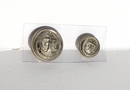 LOT 2 BOUTON UNIFORME ANCIEN - MILITAIRE MARINE ARMEE NAVAL ANCRE OVALE  12,21mm             (2202.92) - Buttons