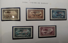 Syrie - 1936 - Poste Aérienne PA N°Yv. 69A à 69E - Foire De Damas - Série Complète - Neuf * - Posta Aerea