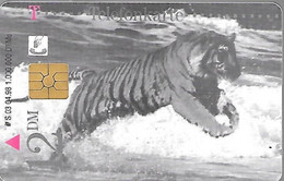 CARTE-PUCE-ALLEMAGNE-ESSO-THEMES ANIMAUX-TIGRES-TBE- - Dschungel