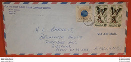JAMAIKA 394 398 Schmetterlinge - Commonwealth - Frome 23.11.1975 ? West Indies..... -- Brief Cover (2 Foto)(39107) FFF - Jamaica (1962-...)