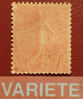 R1300/147 - 1903 - TYPE SEMEUSE LIGNEE - N°129 NEUF* - VARIETE ➤➤➤ Impression RECTO VERSO - Unused Stamps