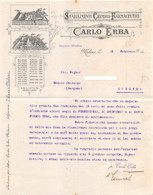 09995 "STABILIMENTI CHIMICI FARMACEUTICI - CARLO ERBA - MILANO - 1911" LETTERA SU CARTA INTESTATA ORIG. - Italië