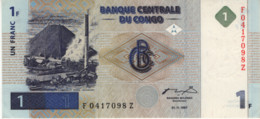 CONGO 1 FRANC 1997 UNC / CONGO 1 FRANC NON CIRCULE - Democratic Republic Of The Congo & Zaire