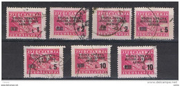 LITORALE  SLOVENO - OCCUPAZ. JUGOSLAVA:  1947  SOPRASTAMPATI  -  7  VAL. ROSA  US. -  SASS. 67//73 - Joegoslavische Bez.: Slovenische Kusten