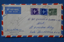 AC11 INDIA BELLE LETTRE  1968 KERALA  POUR LISLE USA   + AEROPHILATELIE +AFFRANCH. INTERESSANT - Lettres & Documents