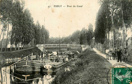 Esbly * Pont Du Canal * Halage Péniche Chevaux * Batellerie Péniche Barge Chaland - Esbly