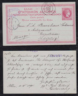 Greece 1890 Stationery Postcard ATHENS To LEIPZIG Germany - Briefe U. Dokumente