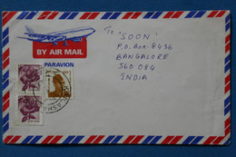 AC11 INDIA BELLE LETTRE  1985  POUR BANGALORE + ++AEROPHILATELIE +AFFRANCH. INTERESSANT - Storia Postale