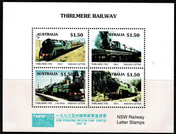 Australia 1992 Thirlmere Railway OP TAIPEI '93 Cinderella Sheetlet MNH - Werbemarken, Vignetten